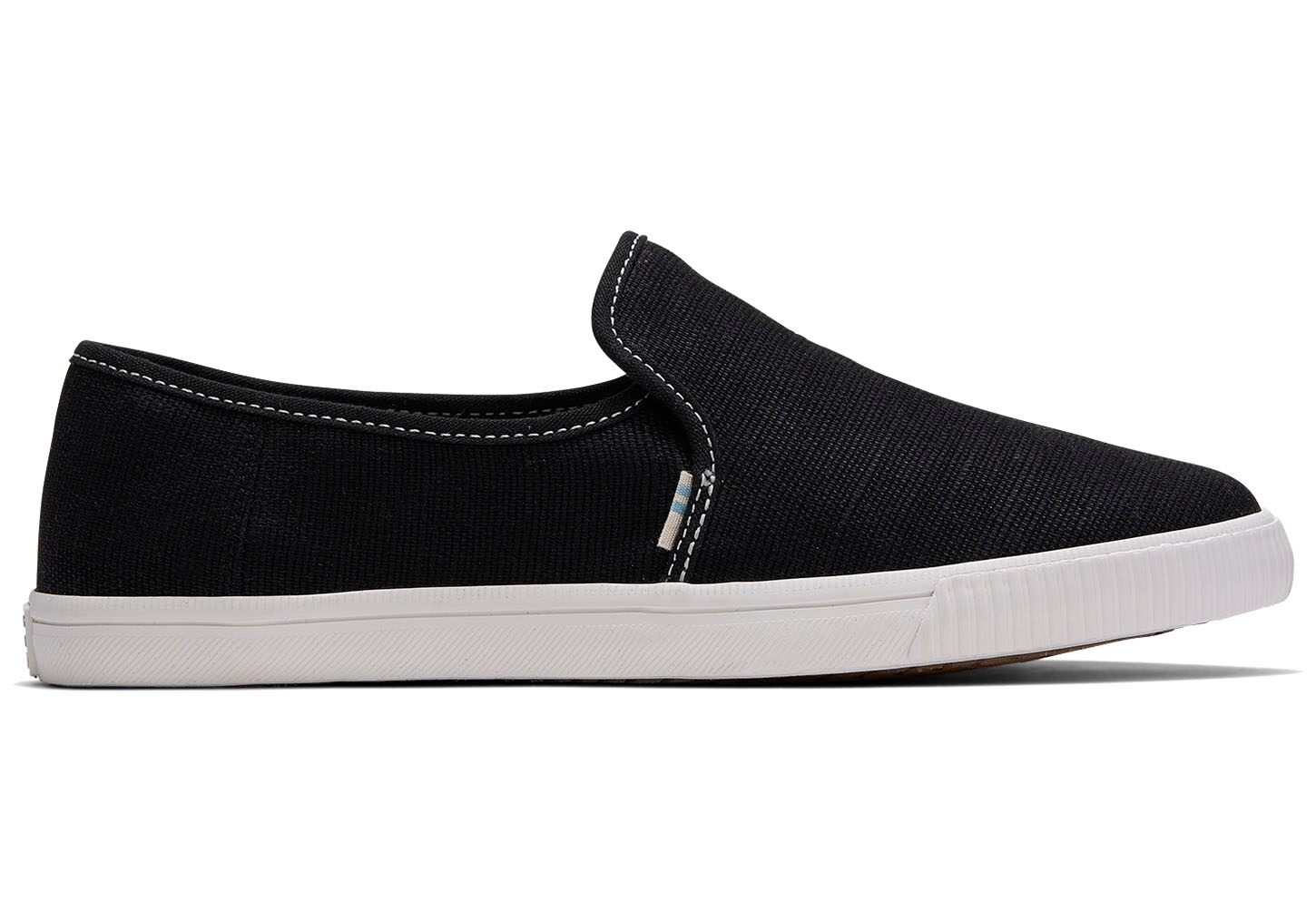 Toms Clemente Topanga Heritage Canvas Contrast Stitching - Womens Slip Ons - Black - NZ - 536127LMR